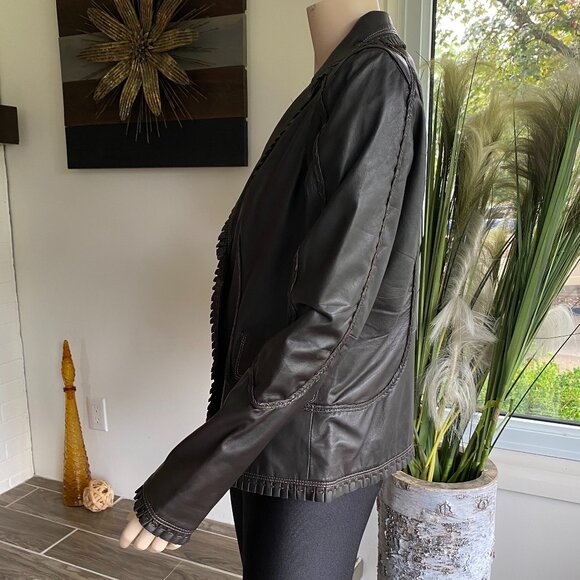 Scully Leather Dark Brown Western Style Blazer Jacket L - Picture 3 of 14